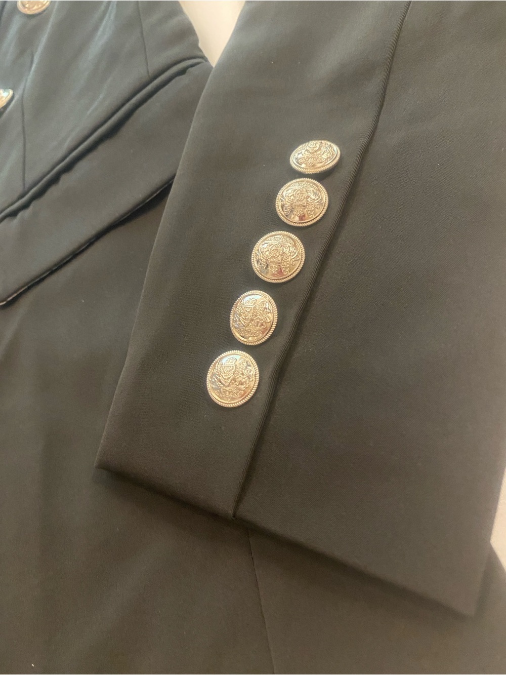 Women’s Black Double Breasted Classic Buttons Blazer Dolce Cabo size small - Picture 4 of 15